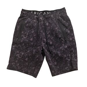 American Eagle Outfitters Black Athletic Shorts with Elastic Logo Waistband